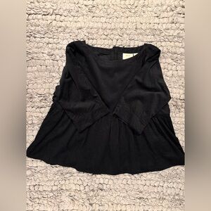 Anthropologie Maeve Maria corduroy babydoll top in black